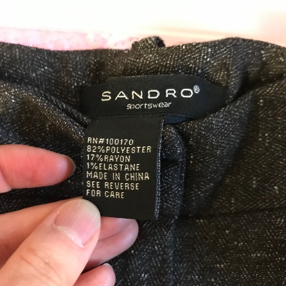 EUC Sandro Sportswear Trousers Tweed Brown - Picture 4 of 12